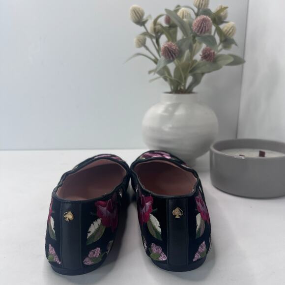 Kate Spade Swinton Floral Embroidered Velvet Ballet Flats Loafers Women's 8.5 M - Picture 5 of 10
